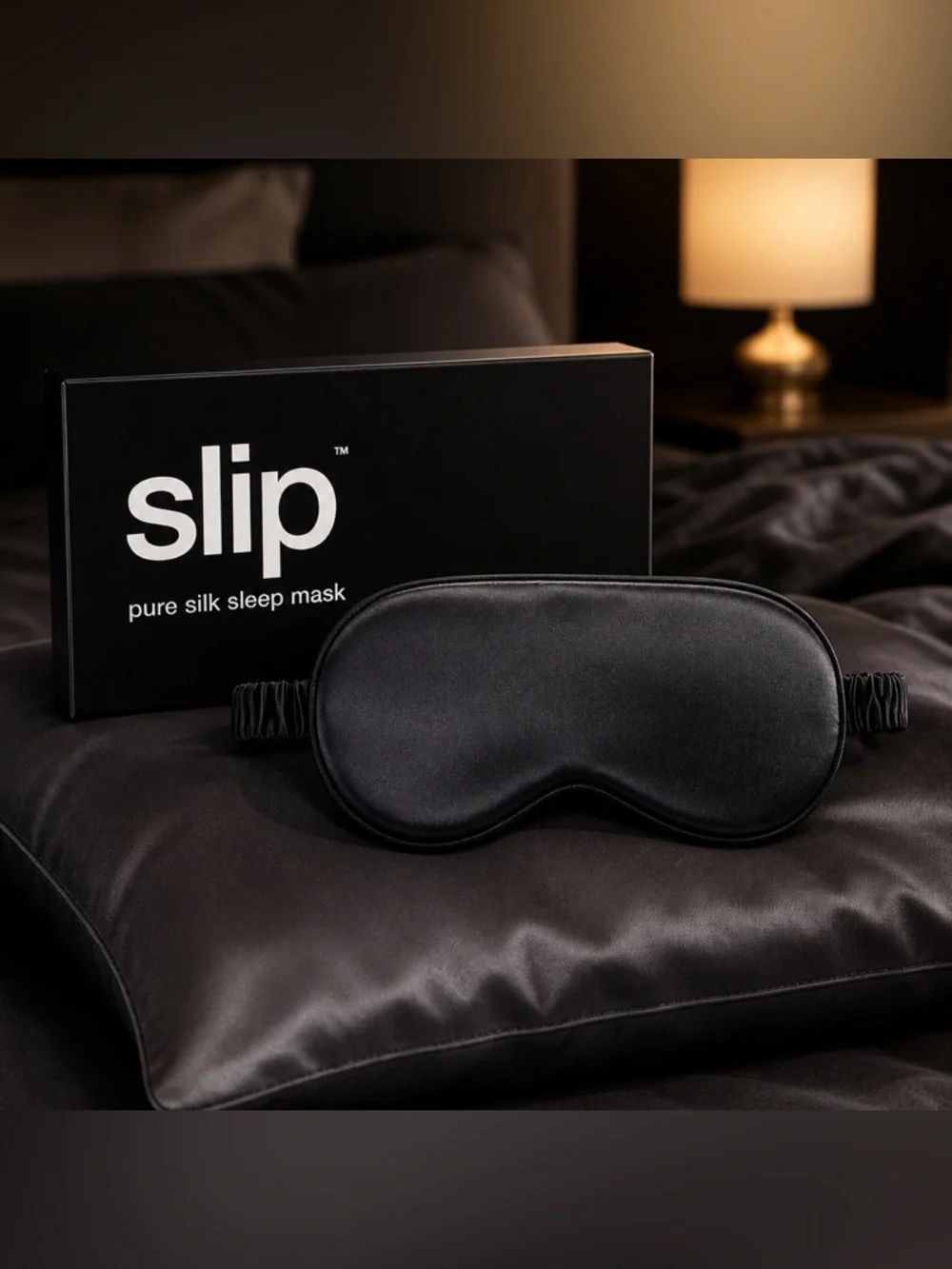 NWT Slip Pure Silk Sleep Mask Black NIB Luxury Beauty Sleep Eye Mask OS unisex